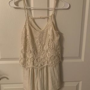 cream lace romper
